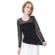 Women's Rayon T-Shirt with Lace Shoulder Panels
