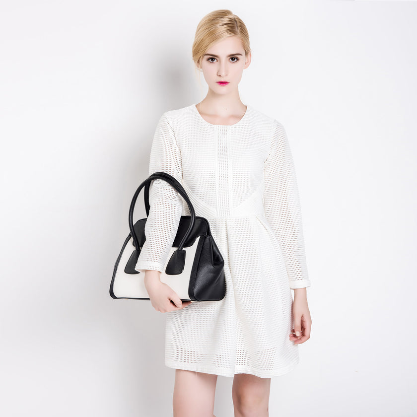 Women's Waffle Knit Dress With Waist Pleats