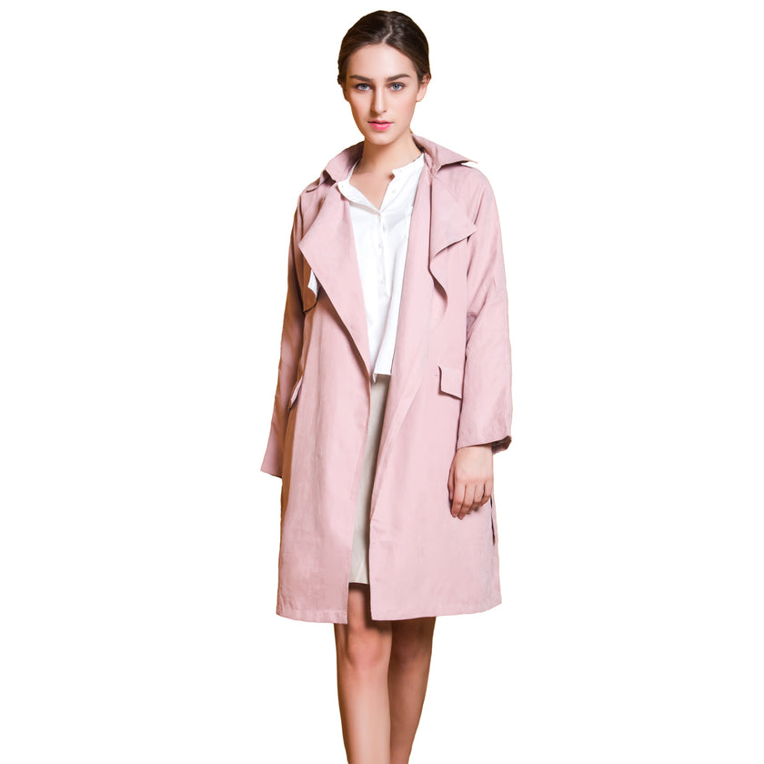 Women's Sueded Trench Coat with Waistband