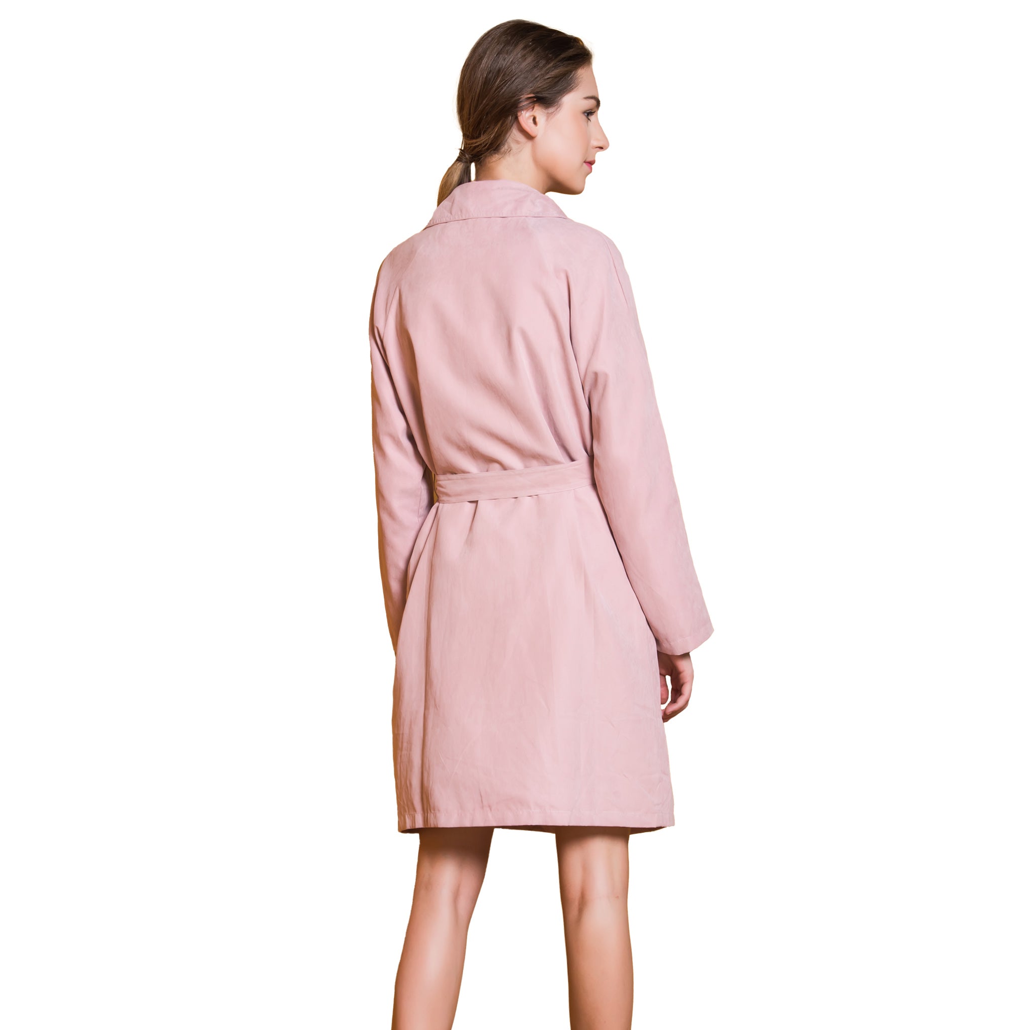 Women's Sueded Trench Coat with Waistband