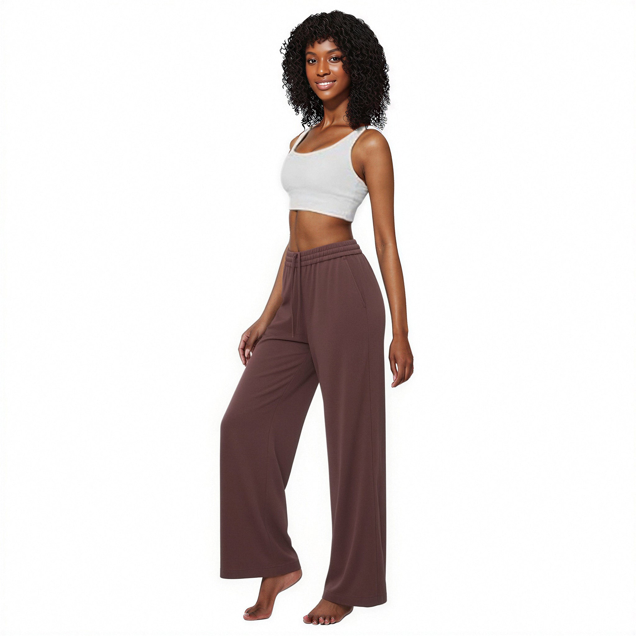 Women's Wide Leg High Waist Yoga Pants | Soft Lounge Casual Sweatpants with Pockets