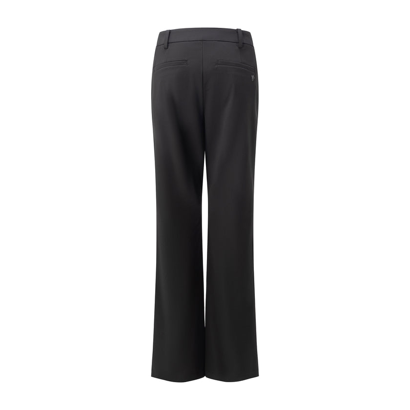 Women’s Black Suit Pants | High-Stretch Bootcut Dress Pants with Side Slit
