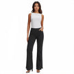 Women’s Black Suit Pants | High-Stretch Bootcut Dress Pants with Side Slit