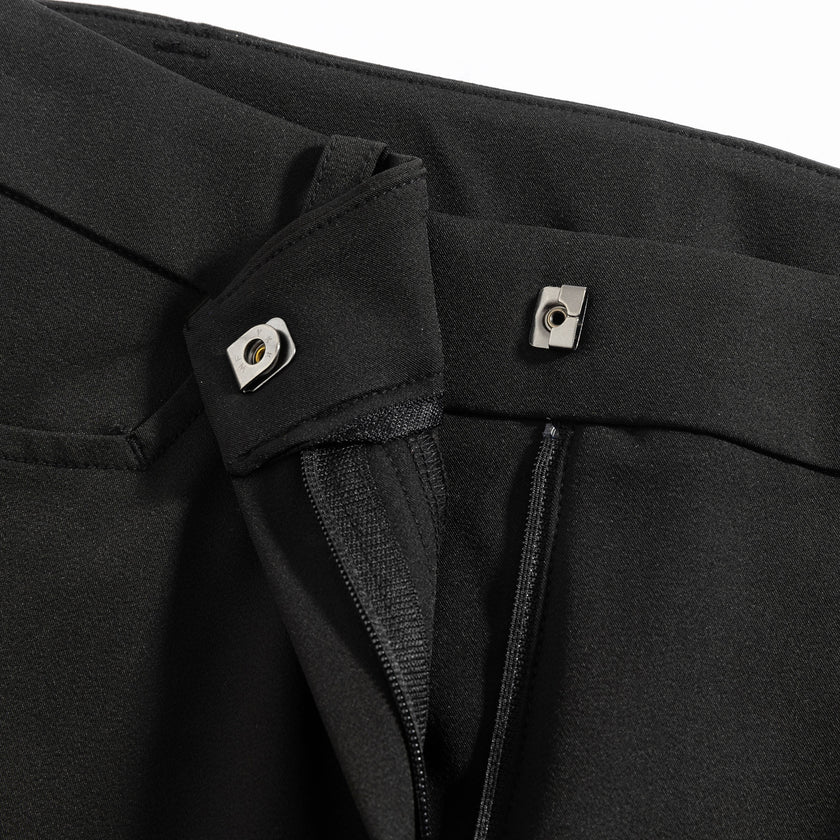 Women’s Black Suit Pants | High-Stretch Bootcut Dress Pants with Side Slit