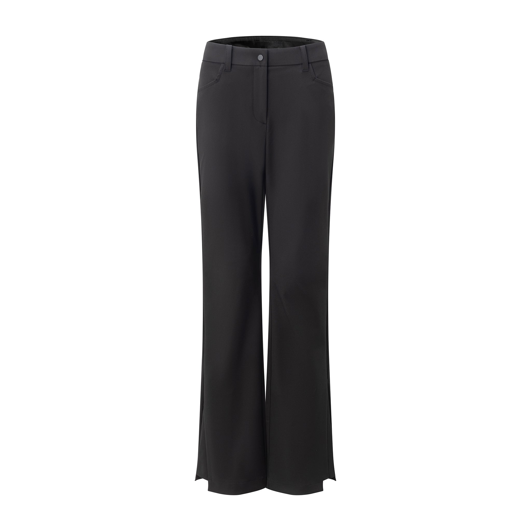 Women’s Black Suit Pants | High-Stretch Bootcut Dress Pants with Side Slit