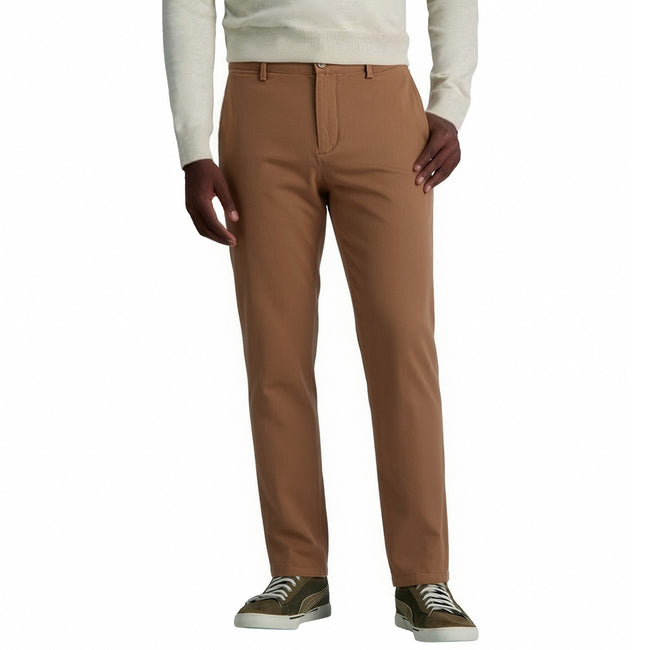 Men's Slim Straight-Leg Casual Pants | Tailored Fit Cotton Spandex Blend
