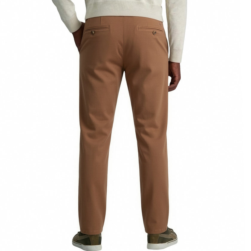 Men's Slim Straight-Leg Casual Pants | Tailored Fit Cotton Spandex Blend