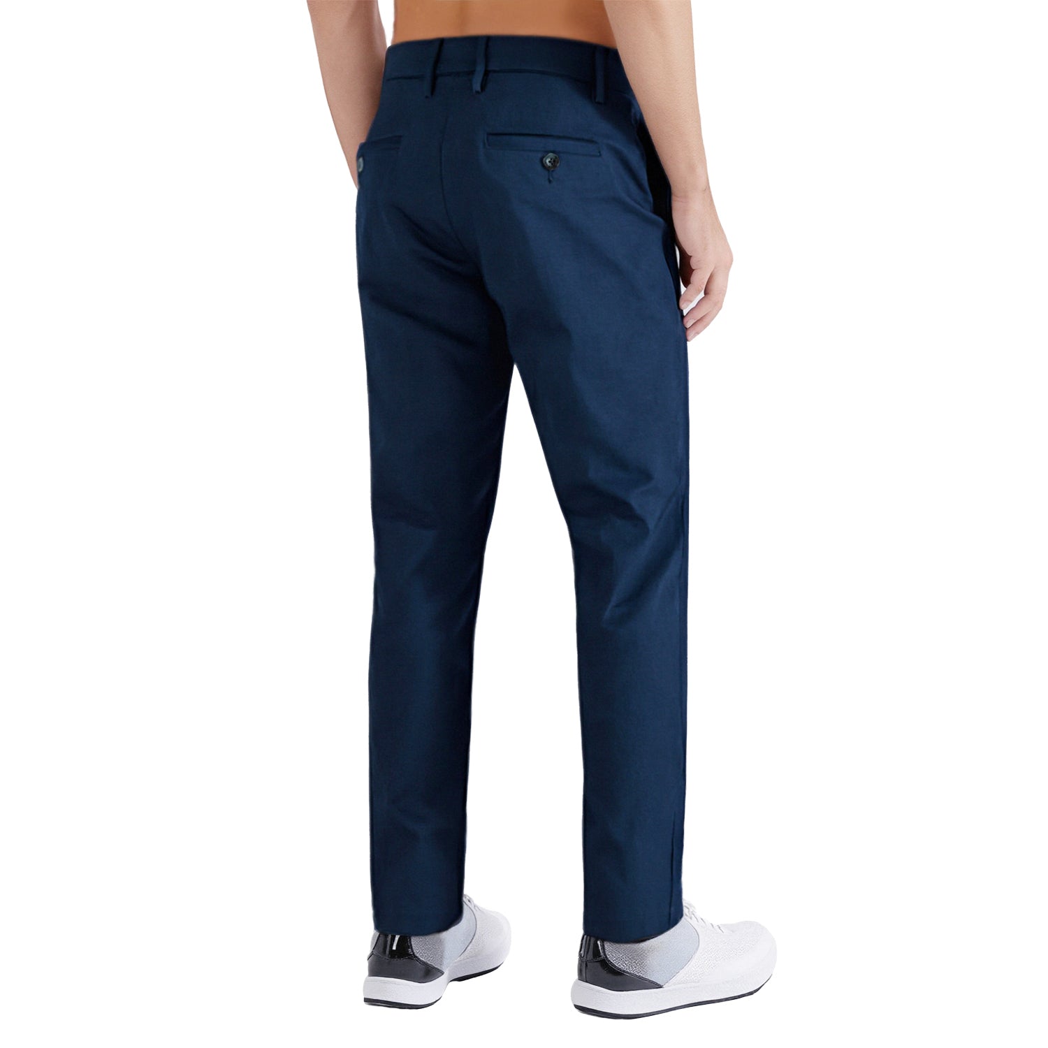 Men's Comfort Trousers with Dual Elastic Waist | Straight Leg Stretch Pants