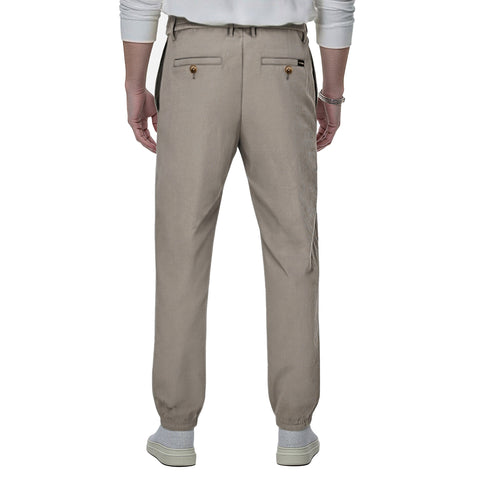 Men's Casual Work Pants with Elastic Waist