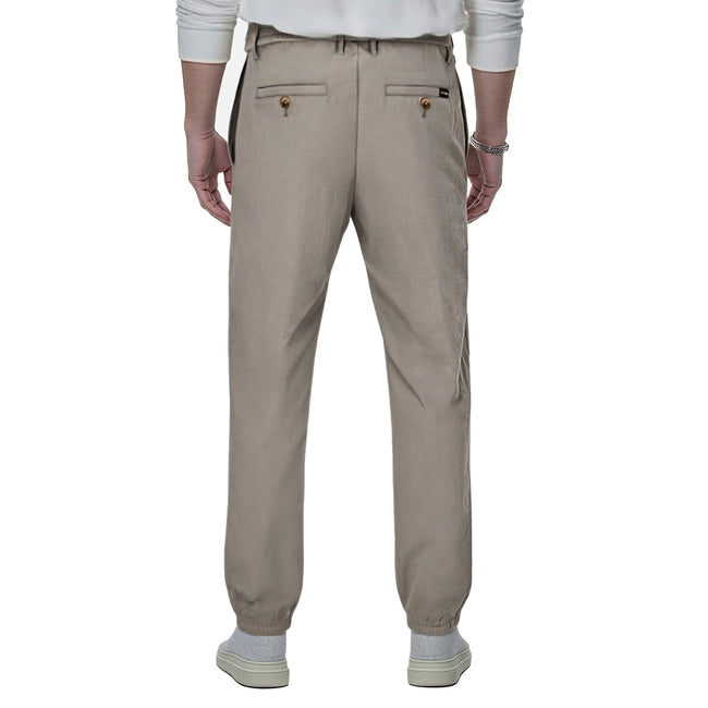 Men's Casual Work Pants with Elastic Waist