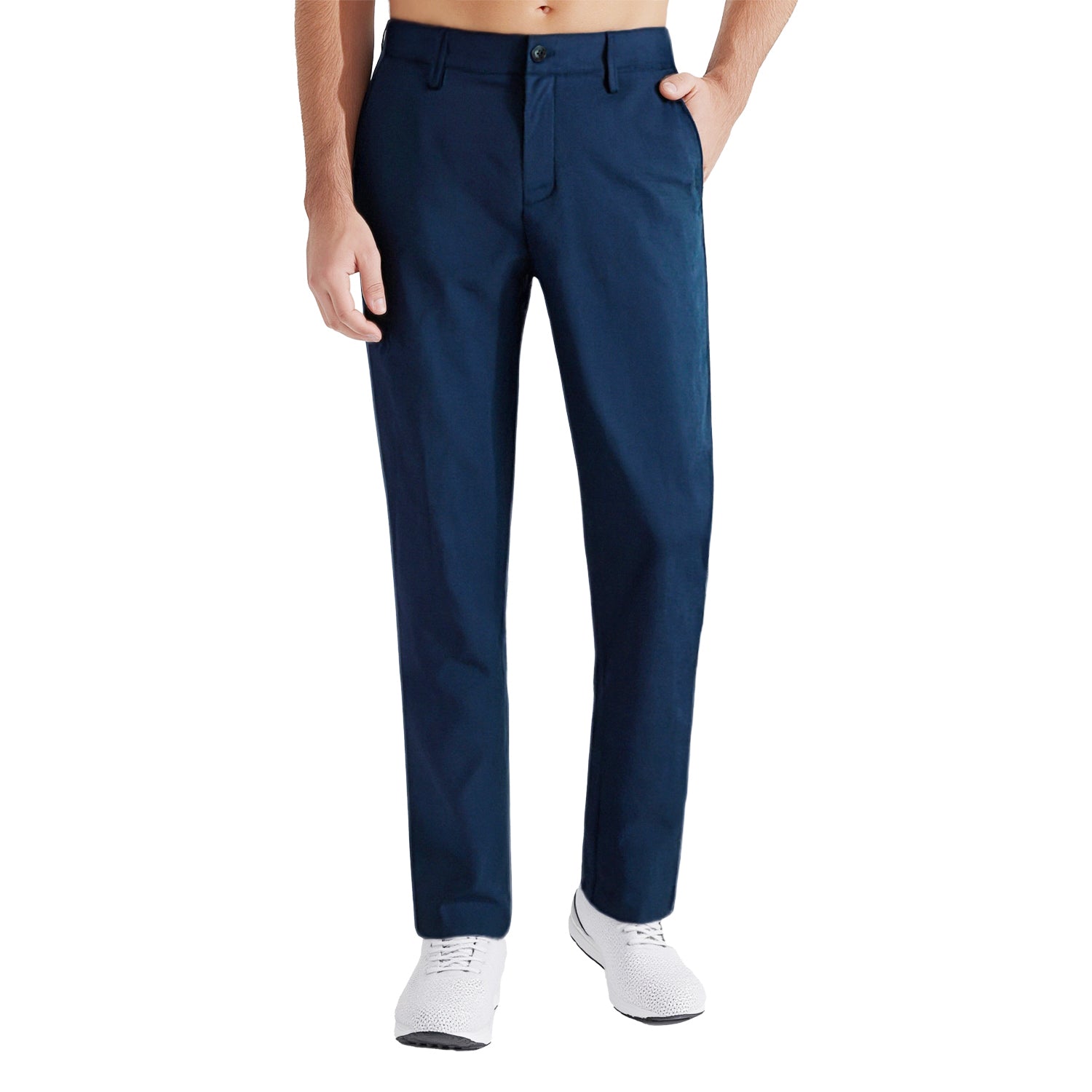 Men's Comfort Trousers with Dual Elastic Waist | Straight Leg Stretch Pants