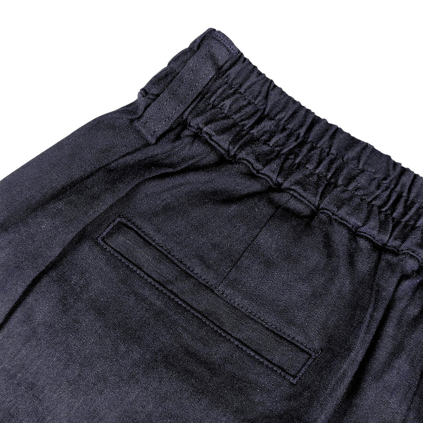 Women's Straight-Leg Linen Pants with Expandable Waist