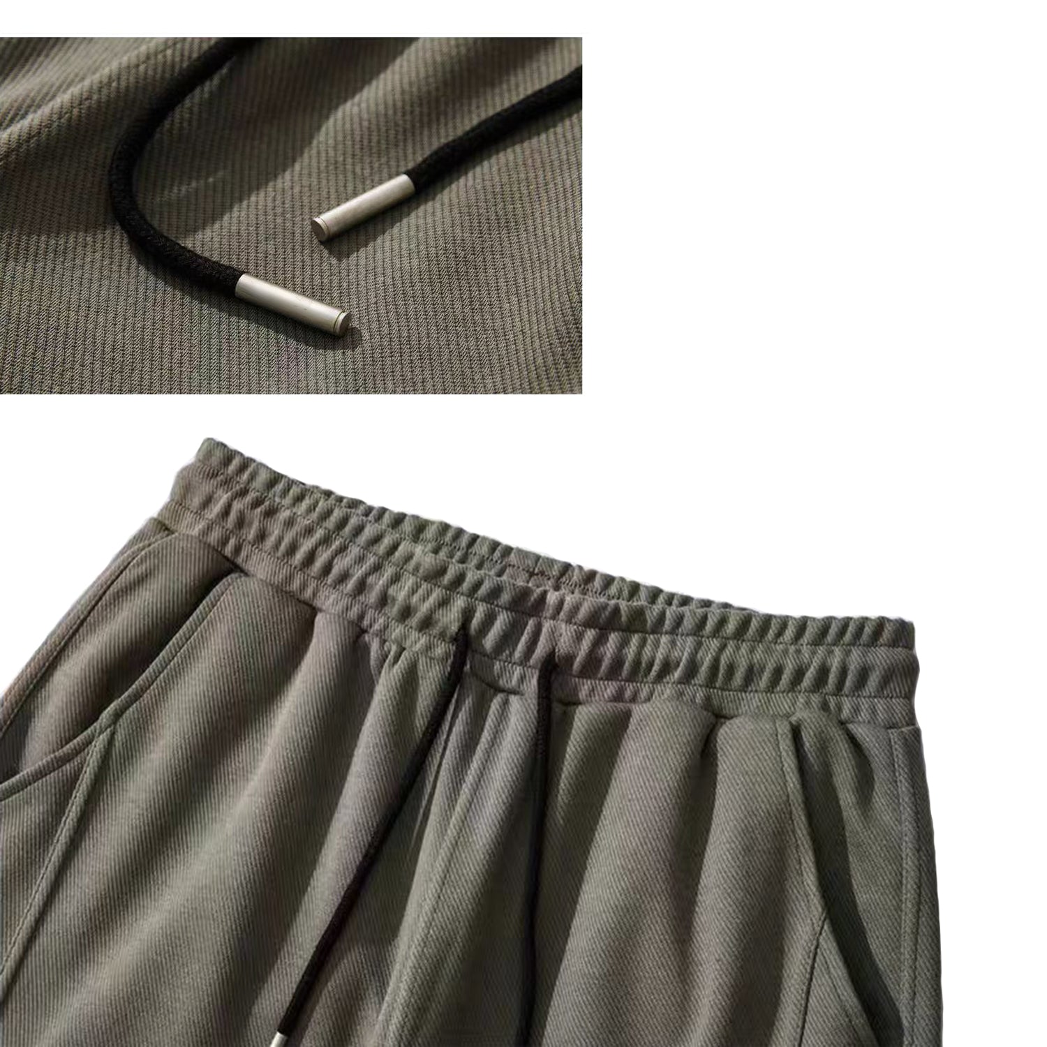 Men's Baggy Cargo Sweatpants | Elastic Waist Drawstring | Straight Leg Joggers with Pockets