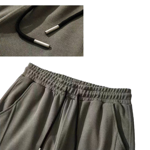 Men's Baggy Cargo Sweatpants | Elastic Waist Drawstring | Straight Leg Joggers with Pockets