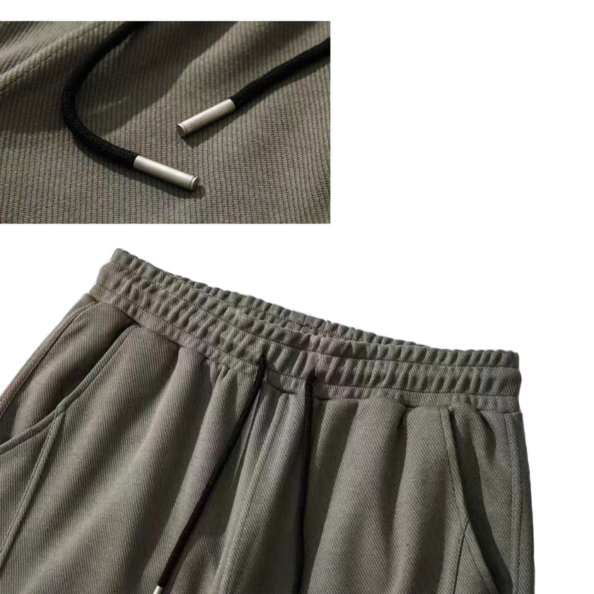 Men's Baggy Cargo Sweatpants | Elastic Waist Drawstring | Straight Leg Joggers with Pockets