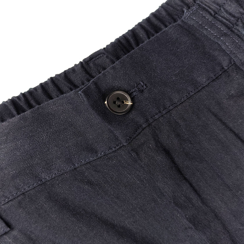 Women's Straight-Leg Linen Pants with Expandable Waist